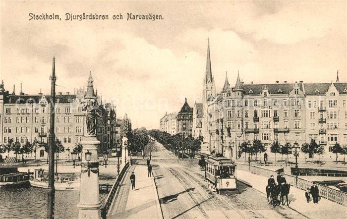 Strassenbahn Stockholm Djurgardsbron och Narvavaegen