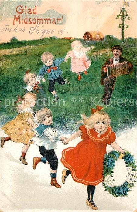 Kinder Child Enfants Midsommar Mittsommerfest Tanz Handharmo