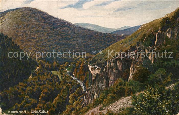 Verlag Wiedemann WIRO Nr. 2495 A Schwarzatal Ingofelsen Hotel Weidmannsheil Eber
