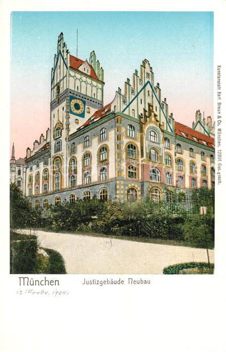 Verlag Braun Nr. 12891 München Justizgebäude Neubau