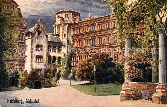 Verlag Wiedemann WIRO Nr. 1929 A Heidelberg Schlosshof