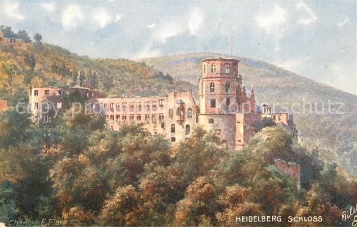 Verlag Tucks Oilette Nr. 610 B Heidelberg Schloss Charles E. Flo