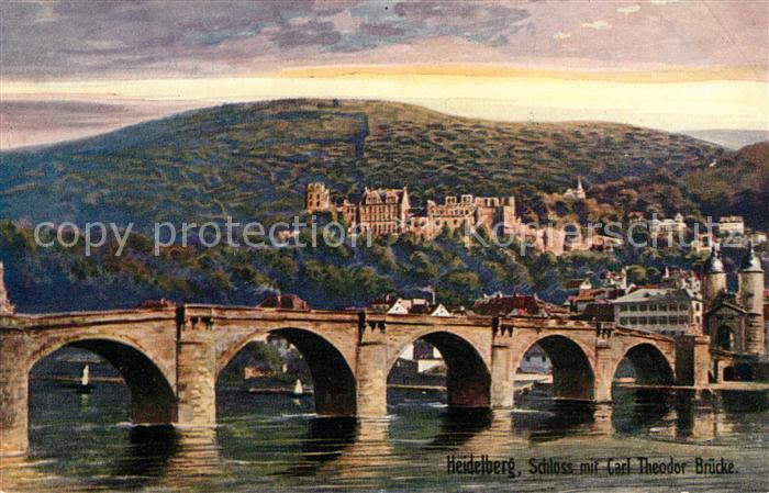 Verlag Wiedemann WIRO Nr. 1928 A Heidelberg Schloss Carl-Theodor-Bruecke