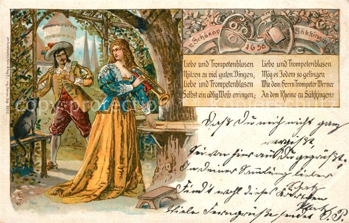Trompeter Scheffel Bad Saeckingen Litho