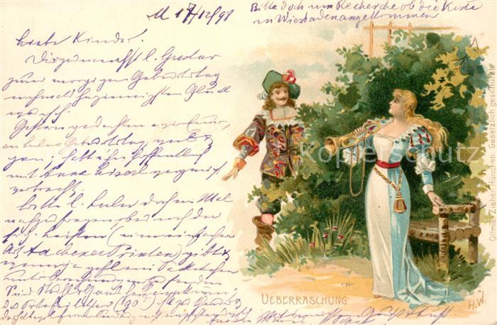 Trompeter Scheffel ueberraschung Litho