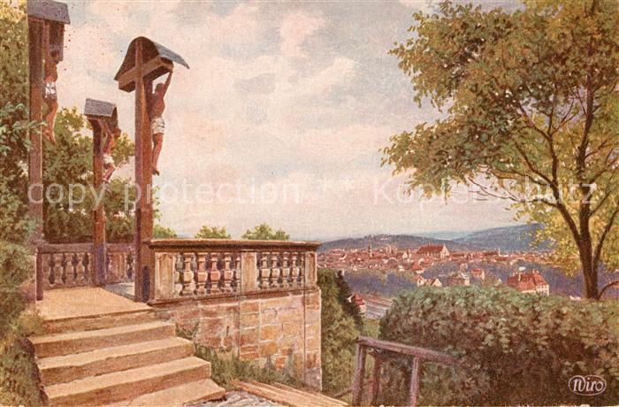 Verlag WIRO Wiedemann Nr. 2787 Schwaebisch Gmuend Blick vom Salvator