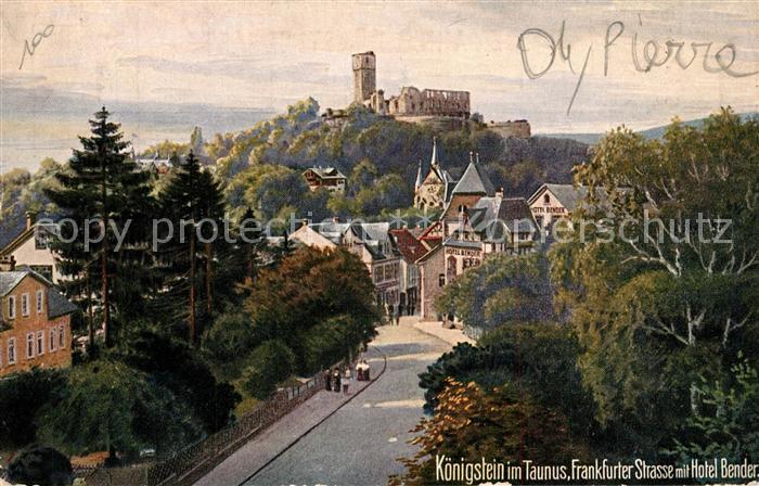 Verlag Wiedemann WIRO Nr. 2079 A Koenigstein Taunus Frankfurter Strasse Hotel Be