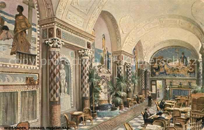 Verlag Tucks Oilette Nr. 2001 Wiesbaden Kurhaus Muschelsaal N. Beraud