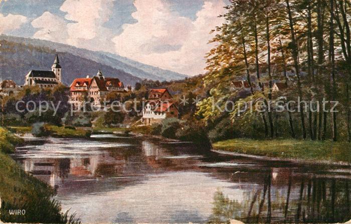 Verlag WIRO Wiedemann Nr. 2422 Gernsbach Katholische Kirche Volksschule