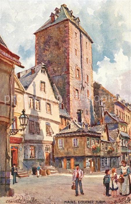 Verlag Tucks Oilette Nr. 187 B Mainz Eiserner Turm Charles E. Flower