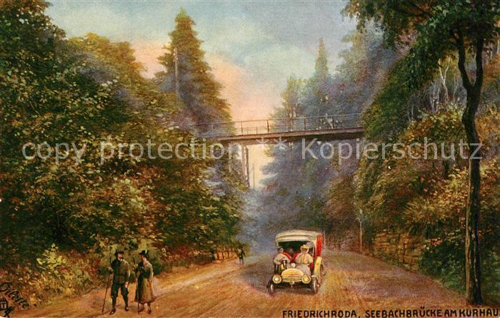 Verlag Tucks Oilette Nr. 650 B Friedrichroda Seebachbruecke Kurhaus