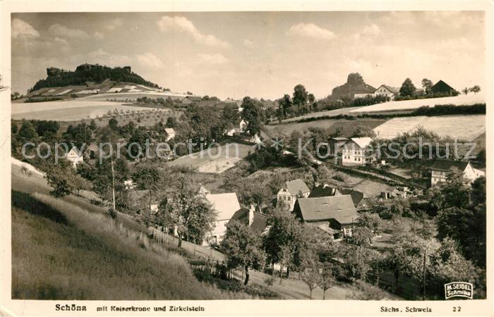 Foto Seidel M. Schmilka Nr. 22 Schoena Kaiserkrone Zirkelstein