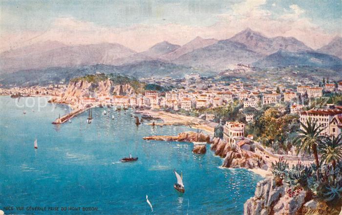 Verlag Tucks Oilette Nr. 100 Nice Vue Generale prise du Mont Bor