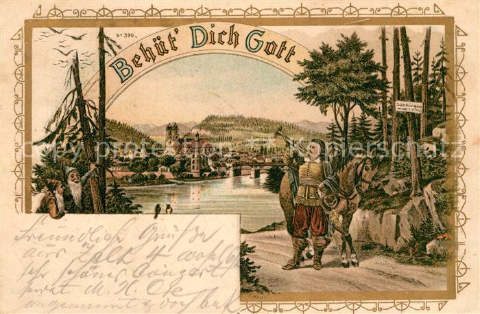 Trompeter Scheffel Litho Zwerge Bad Saeckingen