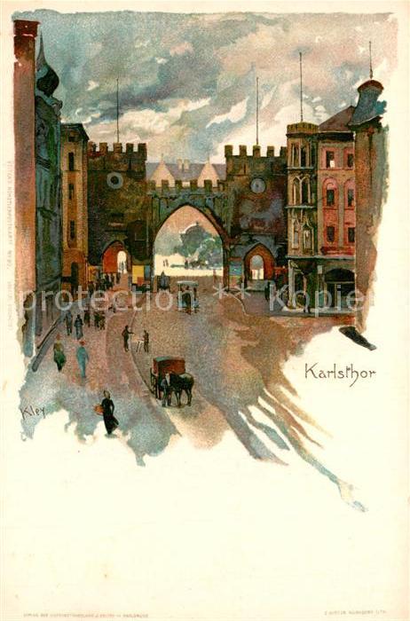 Kley Karlstor Muenchen Litho