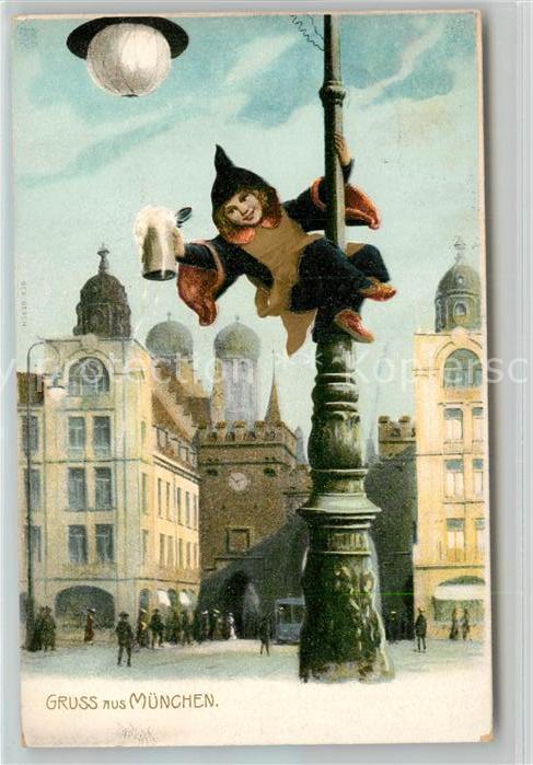 Muenchner Kindl Muenchen Strassenlaterne