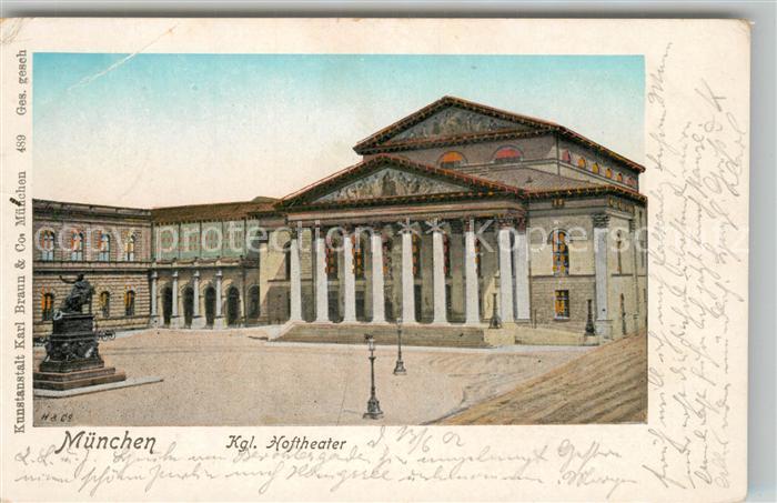 Goldfensterkarte Nr. 489 München Hoftheater