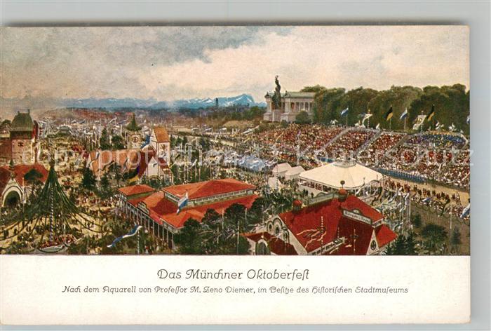 Oktoberfest München Künstlerkarte M. Zeno Diemer