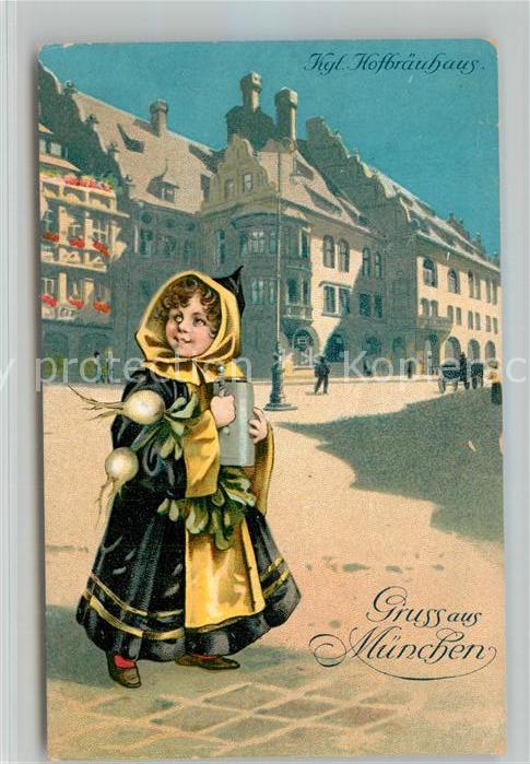 Muenchner Kindl Muenchen Hofbraeuhaus Litho