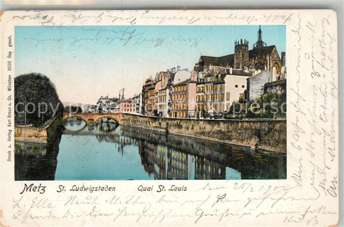 Goldfensterkarte Nr. 3030 Metz St. Ludwigstaden Quai St. Lou