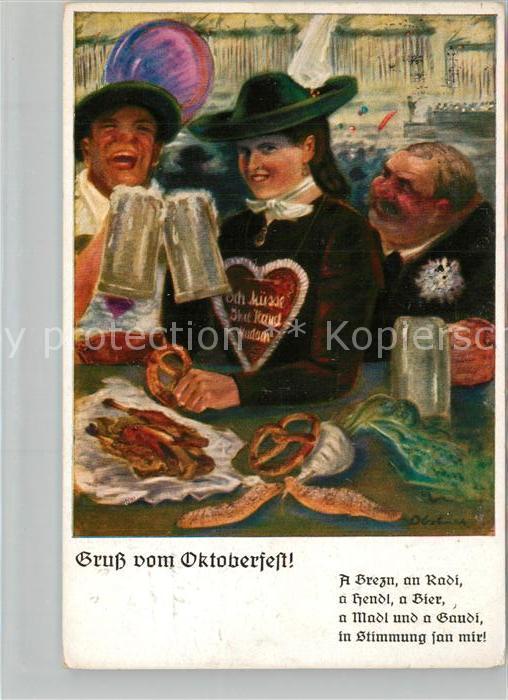 Oktoberfest Frau Männer Bier Lebkuchenherz Brezel K