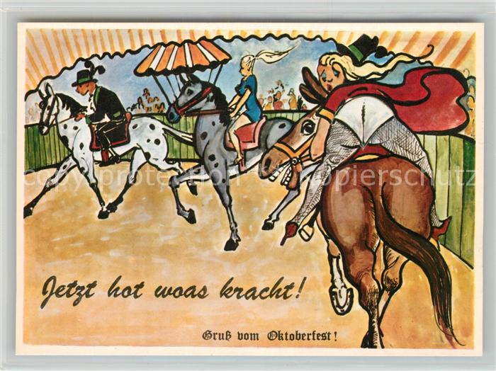 Oktoberfest Pferde Humor Frau
