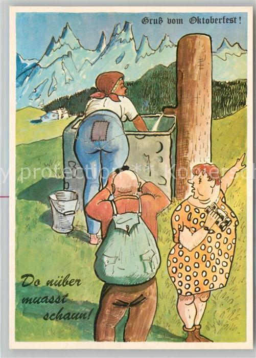 Humor Frau Mann Fernglas