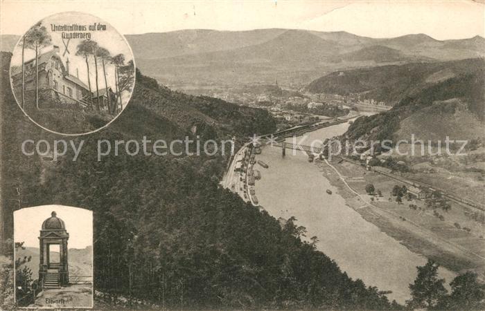 Tetschen-Bodenbach Boehmen Unterkunftshaus Quaderberg Elbwarte Elbepartie