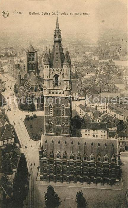 Gand Belgien Beffroi Eglise St Nicolas et panorama