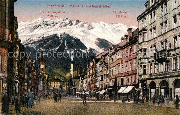 Innsbruck Maria Theresienstrasse Seegrubenspitzen Hafelekar