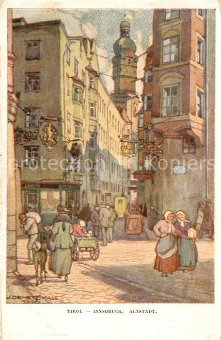Innsbruck Altstadt Motiv Kuenstlerkarte