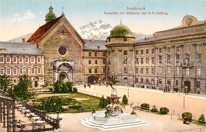 Innsbruck Rennplatz mit Hofkirche und KK Hofburg