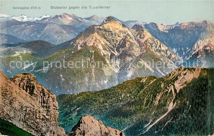 Stubaital mit Tuxerferner und Serlesspitze