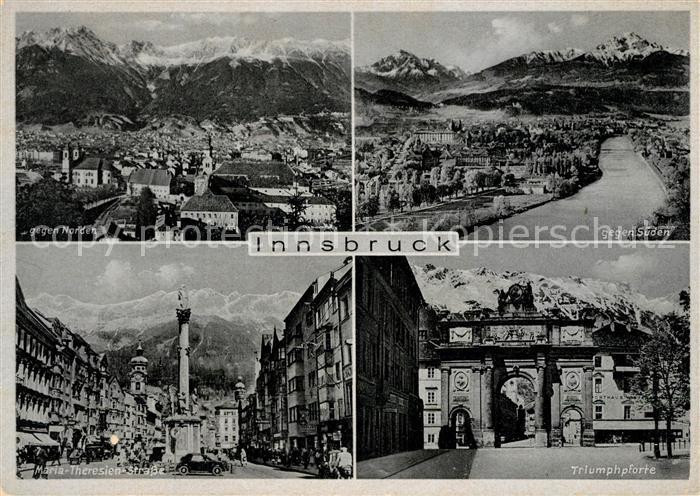 Innsbruck Panorama Maria Theresienstrasse Triumphpforte