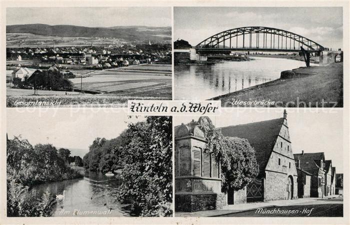 Rinteln Weser Niedersachsen Gesamtansicht Weserbruecke Am Blumenwall Muenchhause