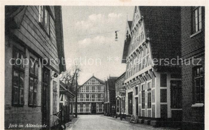 Jork Haeuserpartie Innenstadt Fachwerkhaeuser