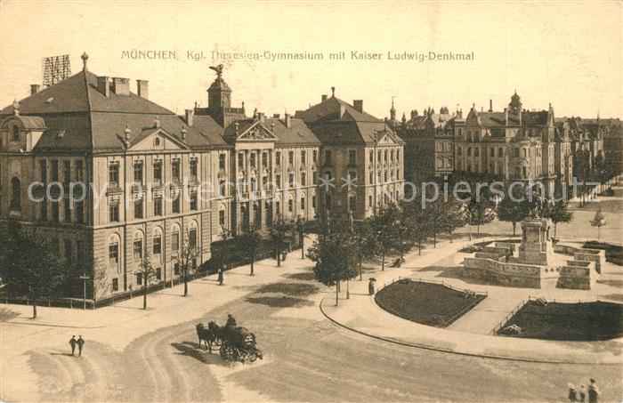 Muenchen Bayern Kgl Theresien Gymnasium Kaiser Ludwig Denkmal