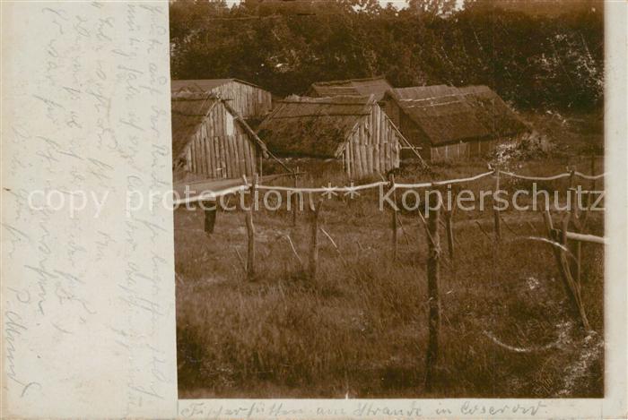 Koserow Ostseebad Usedom Fischerhuetten am Strand
