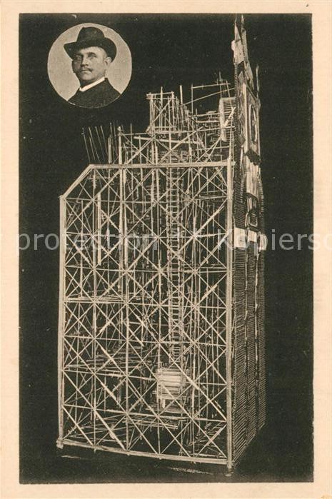 GOSLAR Harz Niedersachsen Kunstuhr aus Strohhalmen gefertigt Portrait August Leh