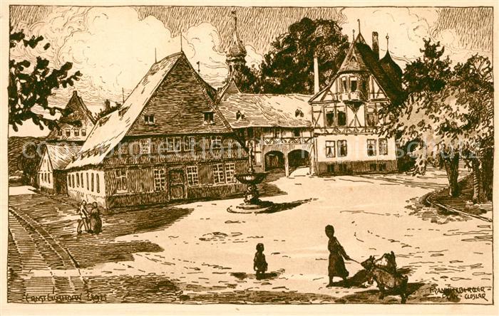 GOSLAR Harz Niedersachsen Frankenberger Plan Zeichnung Kuenstlerkarte