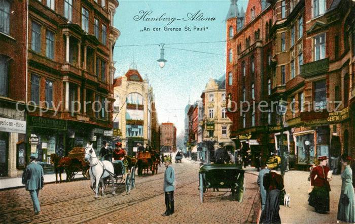 Altona Hamburg An der Grenze St Pauli Pferdedroschken