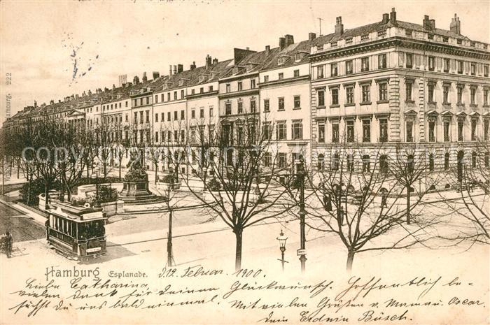 HAMBURG  CITY Esplanade Denkmal Strassenbahn