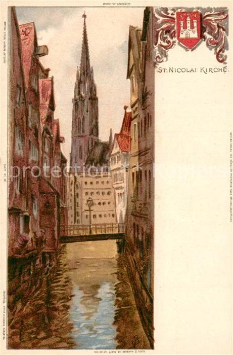 HAMBURG  CITY St Nicolai Kirche Kuenstlerkarte
