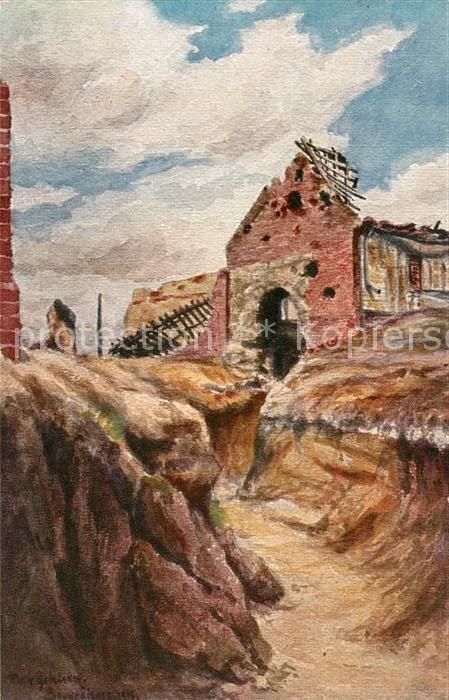 Beuvraignes Laufgraben Künstlerkarte