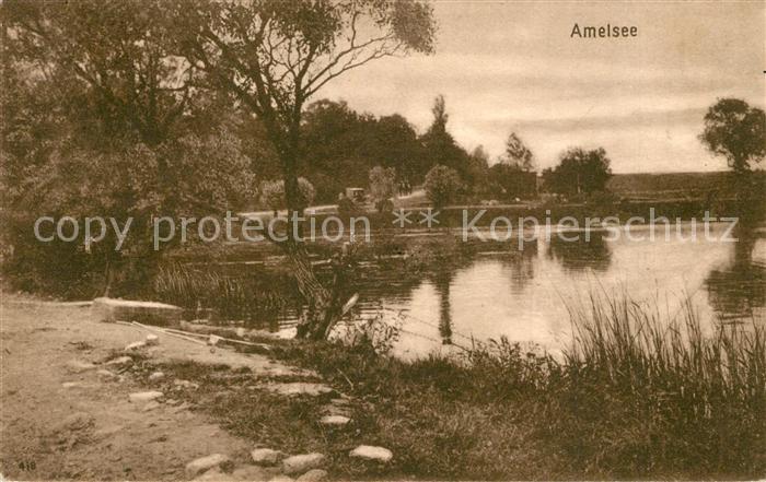 Rathen Saechsische Schweiz Uferpartie am Amelsee