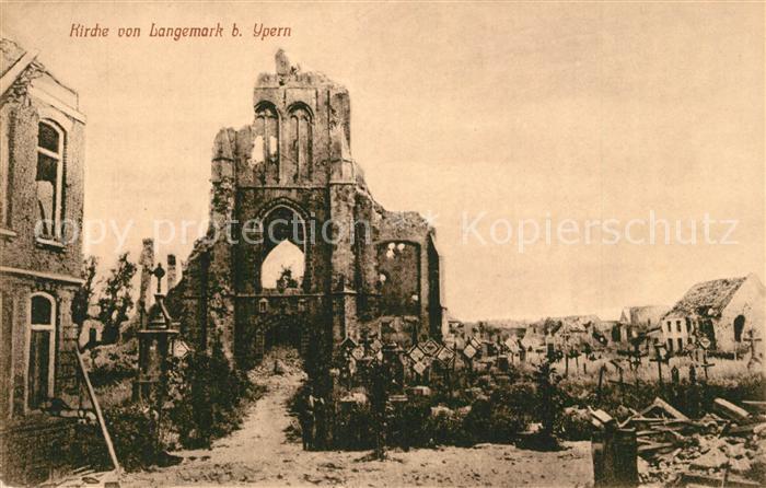 Langemark Zerstoerte Kirche Truemmer 1. Weltkrieg