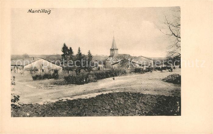 Nantillois Ortsansicht mit Kirche