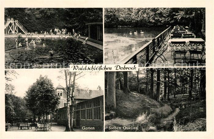 Dobrock Schwimmbad Waldschloesschen Gartenrestaurant Terrasse Sieben Quellen Wal