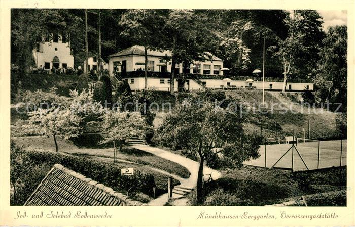 Bodenwerder Muenchhausen Berggarten Terrassengaststaette Tennisplatz