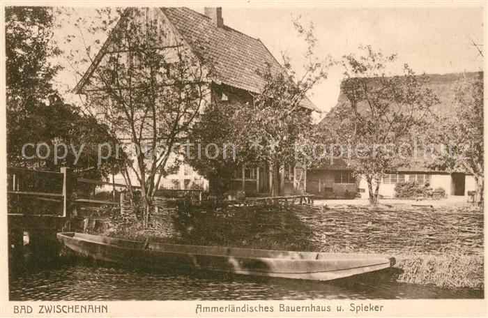 Bad Zwischenahn Ammerlaendisches Bauernhaus und Spieker Wasserstrasse Kahn